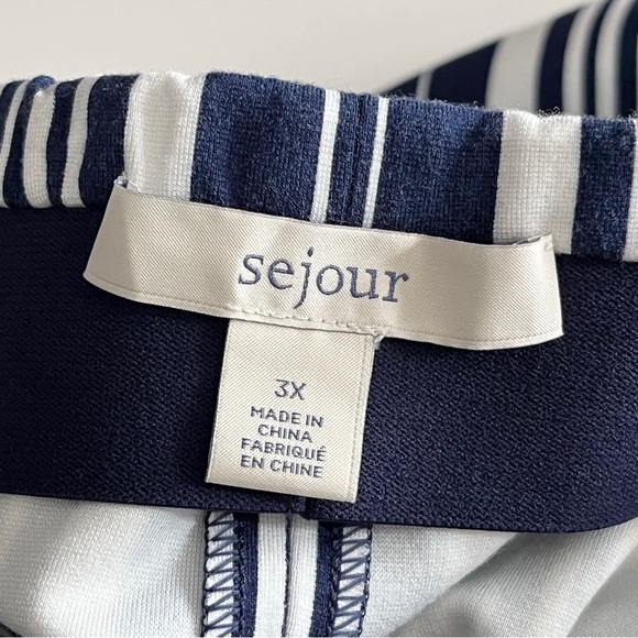 Sejour Navy & White Striped Pencil Skirt Size 3X - Picture 5 of 7